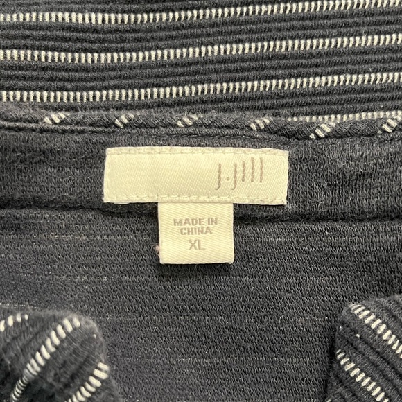 💙 J. Jill Shift Dress | 3/4 Sleeves | Navy Blue with White Stripes | Size XL - Picture 5 of 7